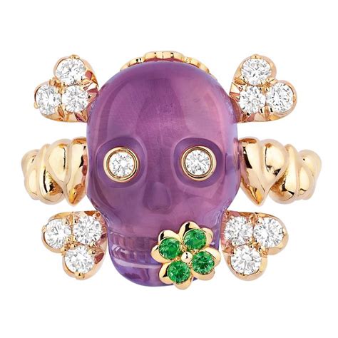 tete de mort dior|CHRISTIAN DIOR Tete de Mort Diamond Skull Gold Ring .